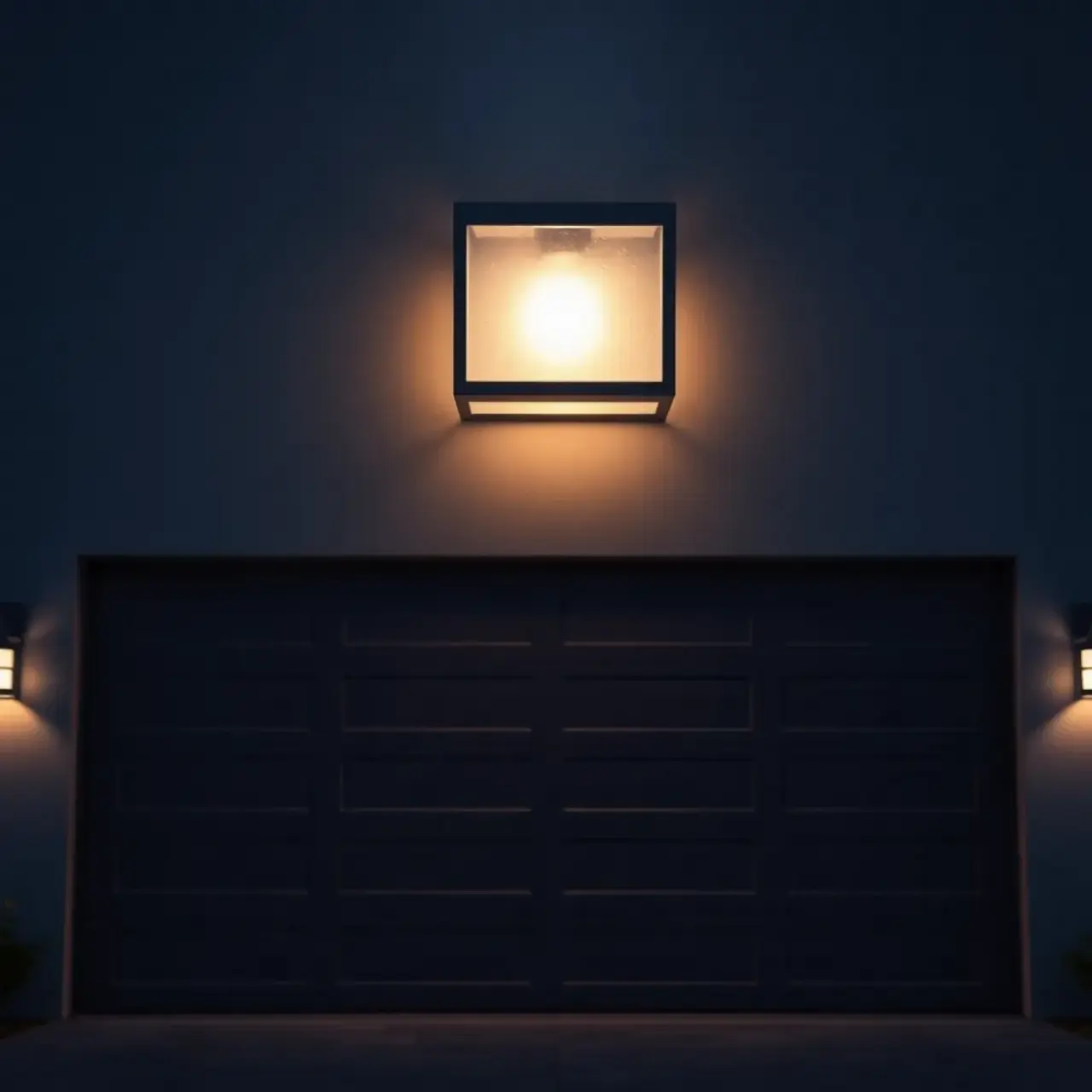 Lampa nad bramę garażową z czujnikiem